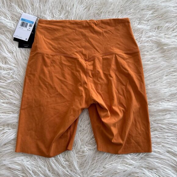 Nike Zenvy High-Waisted 8" Biker Shorts Orange Size Medium - Picture 5 of 9